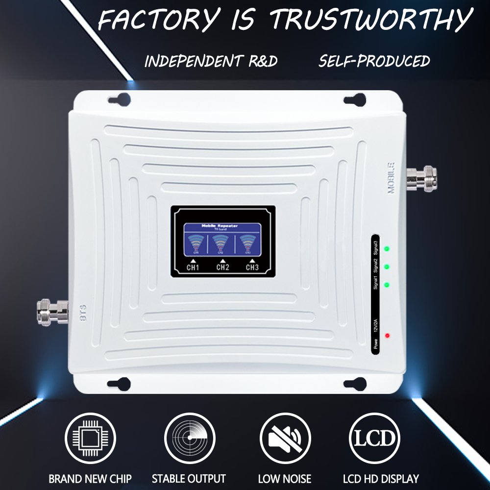Factory Hot Selling Mobile Network Amplifier Signal Booster Tri Band Signal Amplifier Repeater Cellular Signal Amplifier